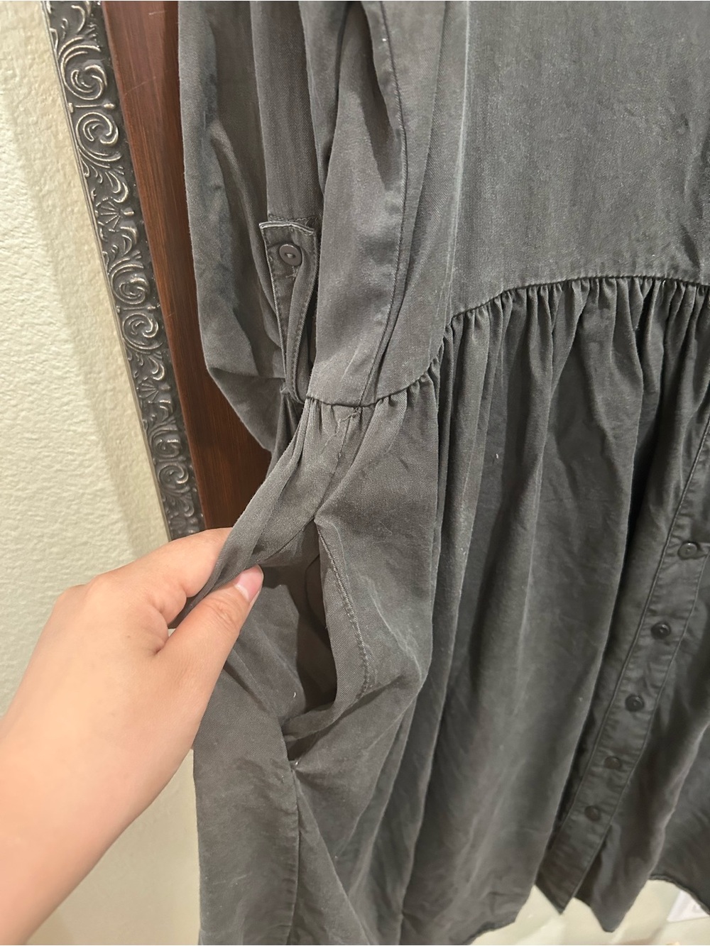 Ripe Olive Nursing and Maternity Button Up Tencel Dress XS - Picture 12 of 14